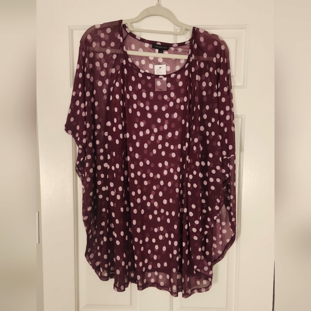 Polka Dot Sheer Top - Purple